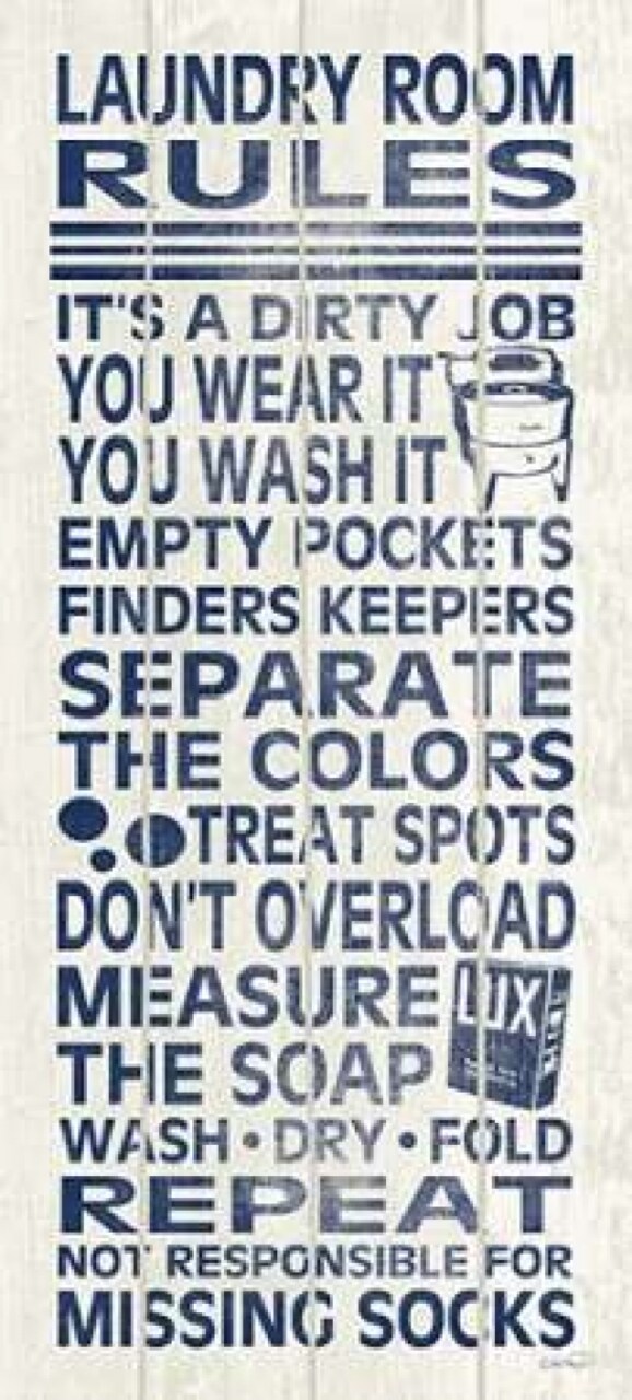 Laundry Room Rules Poster Print by N. Harbick - Item # VARPDXHRB304
